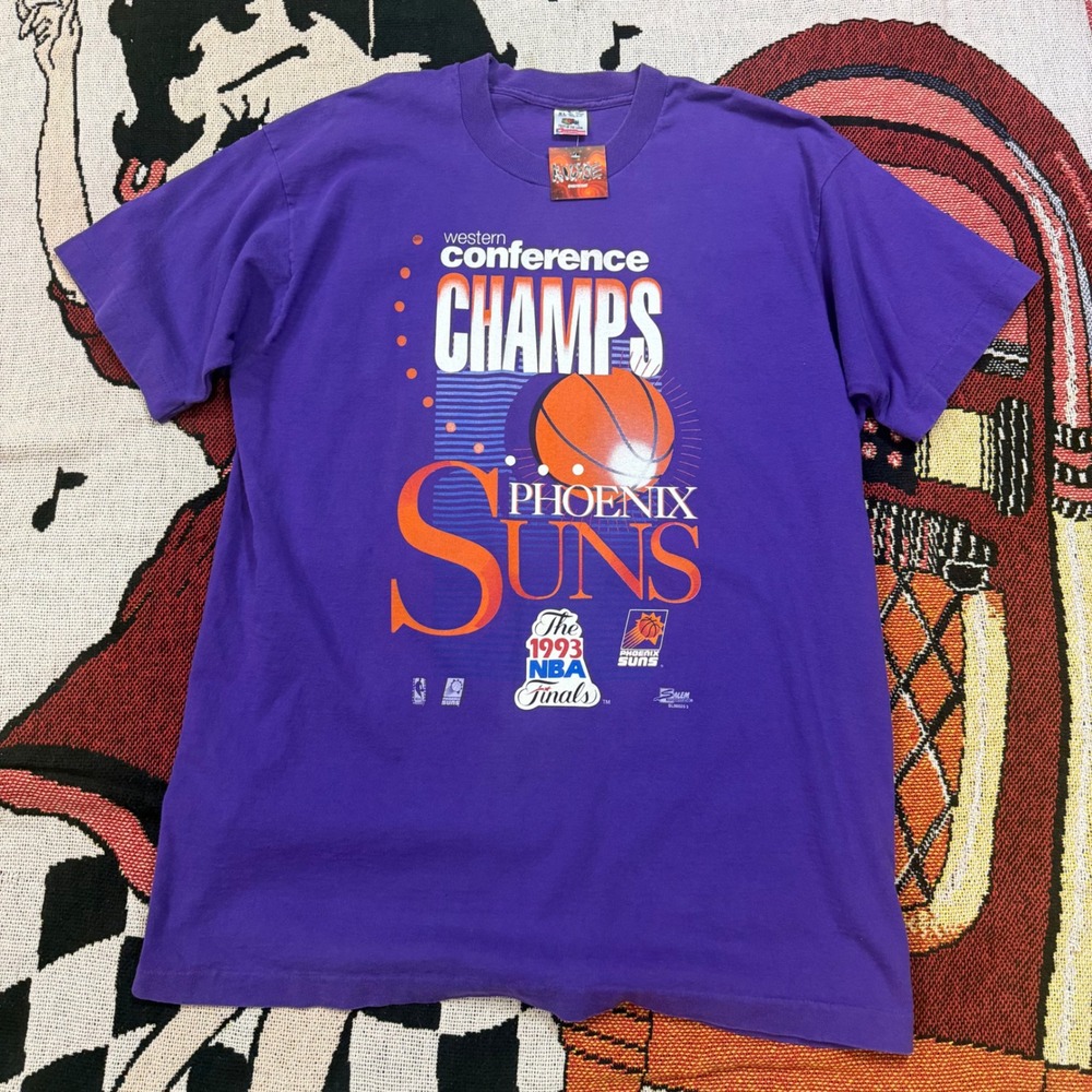 Vintage 1993 Phoenix Suns NBA Finals T-Shirt Salem Sportswear Purple Mens XL